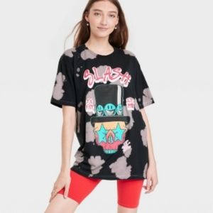 NWT Women's Oversized Slash Short Sleeve T-SHIRT, XS